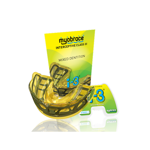 i-3Ly (i-3) Myobrace с каркасом Этап 2 при аномалиях III класса. LARGE / Желтый (MRC)